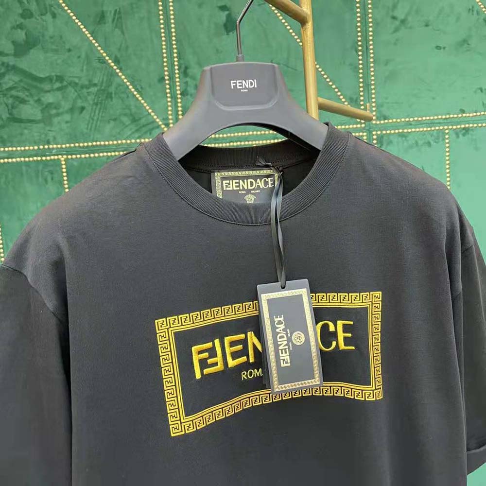 Fendi Men Fendace Logo Black Jersey T-shirt - image 7