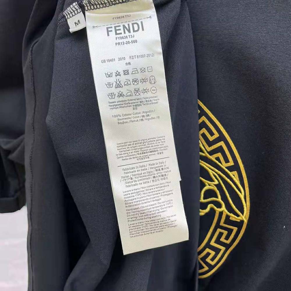 Fendi Men Fendace Logo Black Jersey T-shirt - image 10
