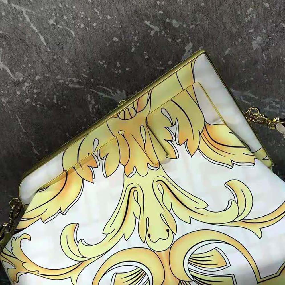 Fendi Women First Medium Fendace White Printed Silk Bag - image 4