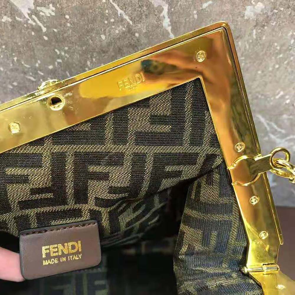 Fendi Women First Medium Fendace White Printed Silk Bag - image 8