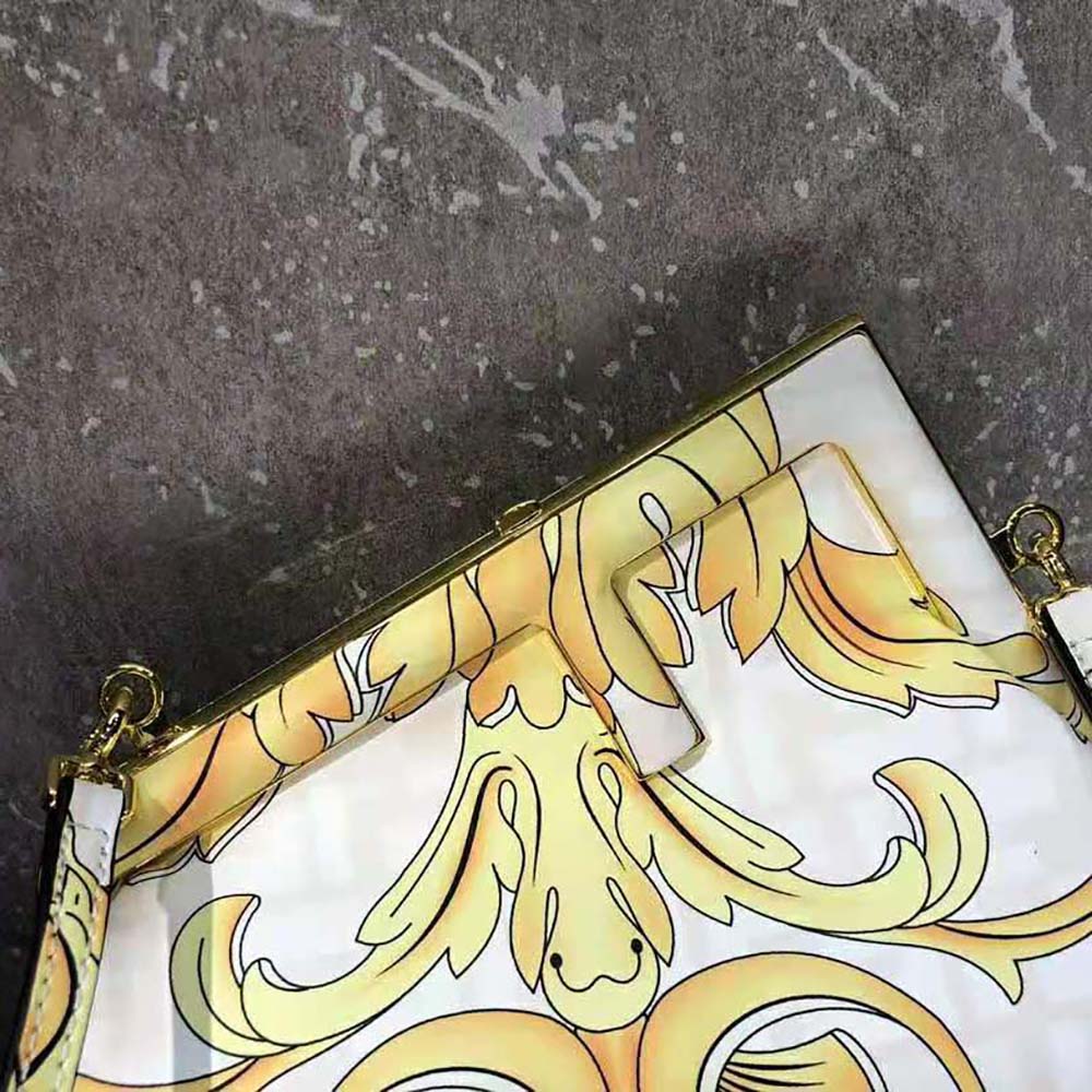 Fendi Women First Small Fendace White Printed Silk Bag - image 7