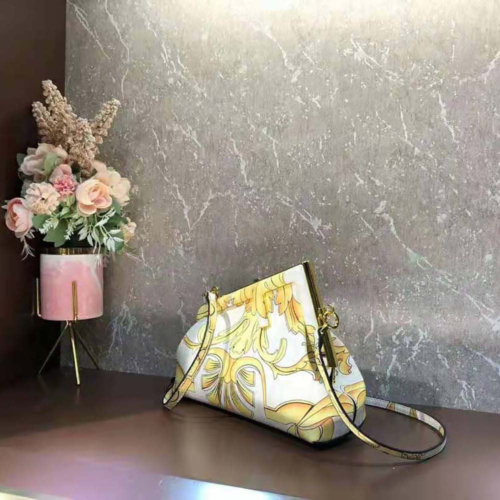 Fendi Women First Small Fendace White Printed Silk Bag - image 4