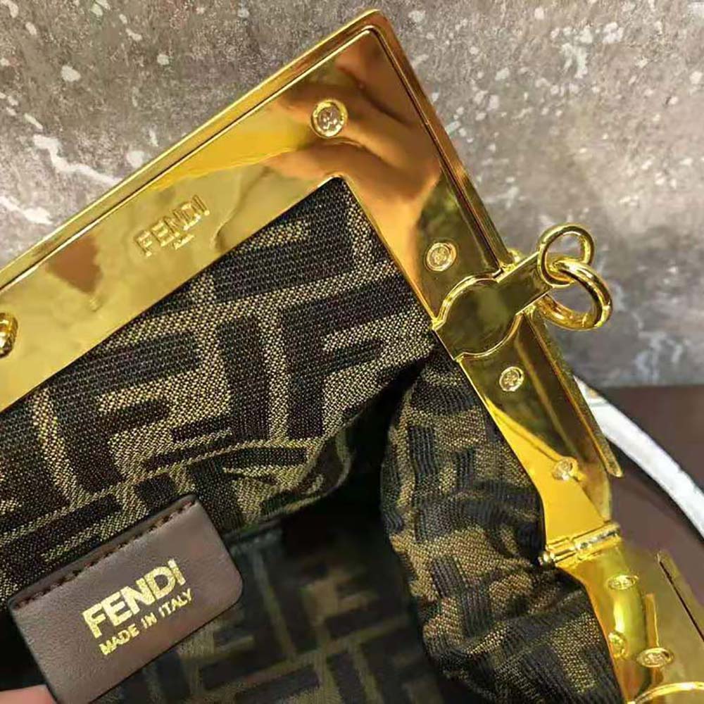 Fendi Women First Small Fendace White Printed Silk Bag - image 9