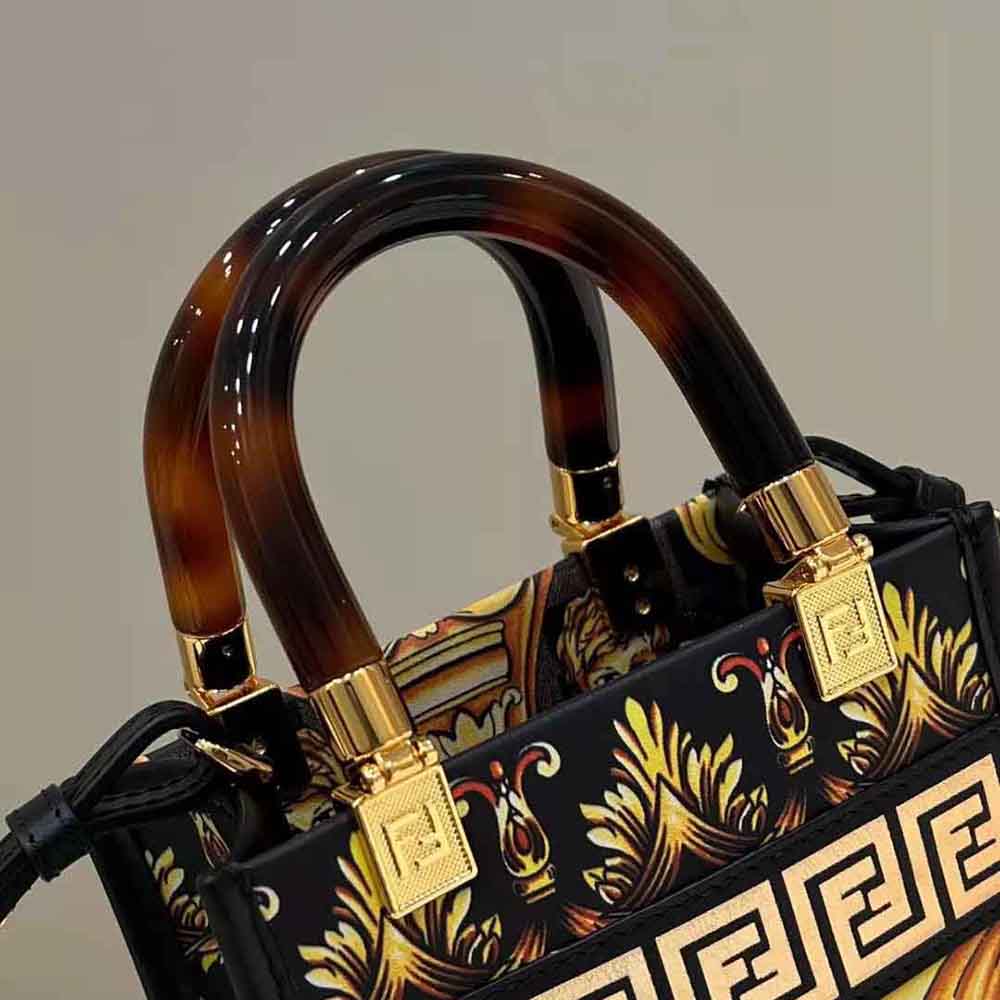 Fendi Women Mini Sunshine Shopper Fendace Printed FF Leather Mini Bag - image 7