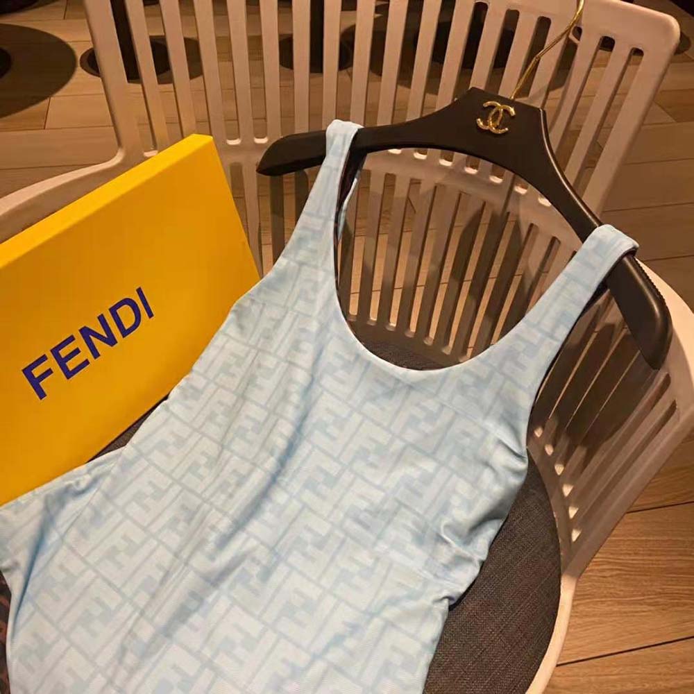 Back view showing secure closure of Fendi Women One-Piece Swimsuit