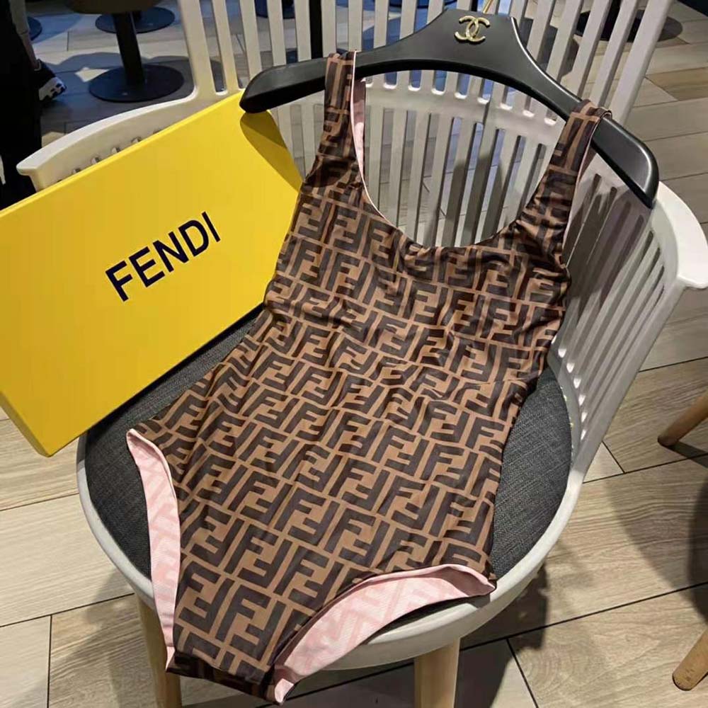 Fendi Women One-Piece Swimsuit Pink Lycra Swimsuit - image 6