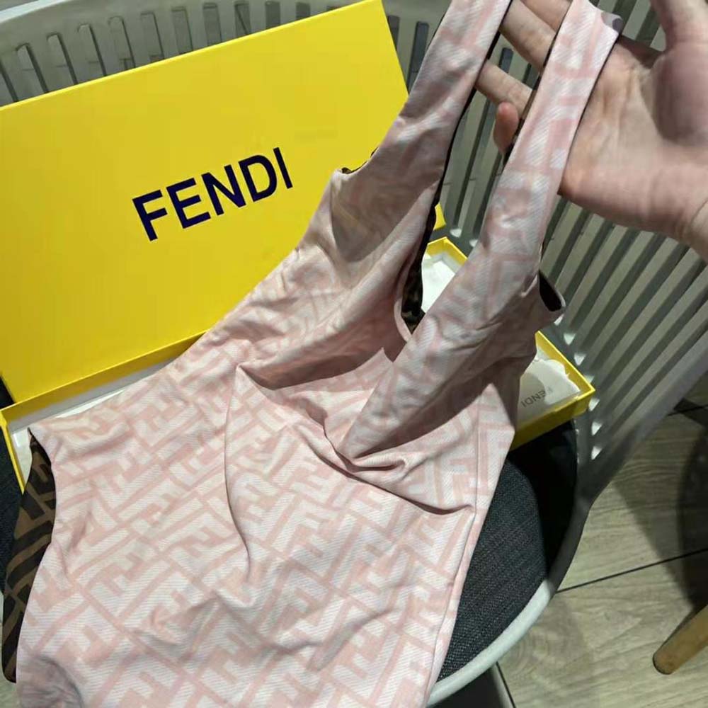 Fendi Women One-Piece Swimsuit Pink Lycra Swimsuit - image 5