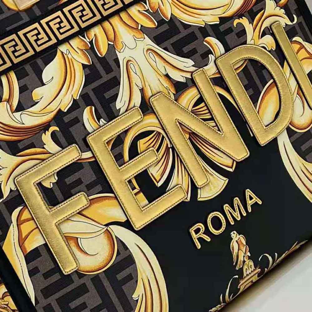 Fendi Women Sunshine Medium Fendace Printed FF Leather Shopper - image 5