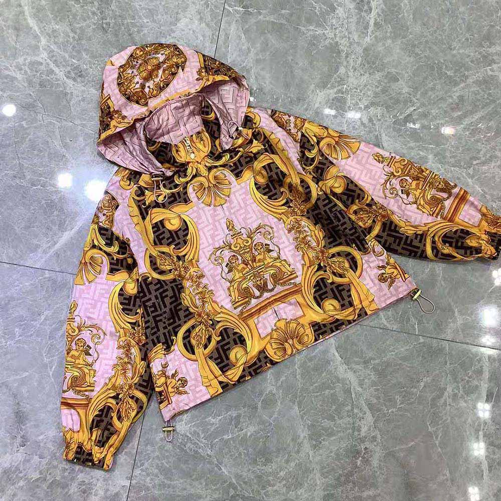 Fendi Women Windbreaker Fendace Multicolor Nylon Jacket - image 7