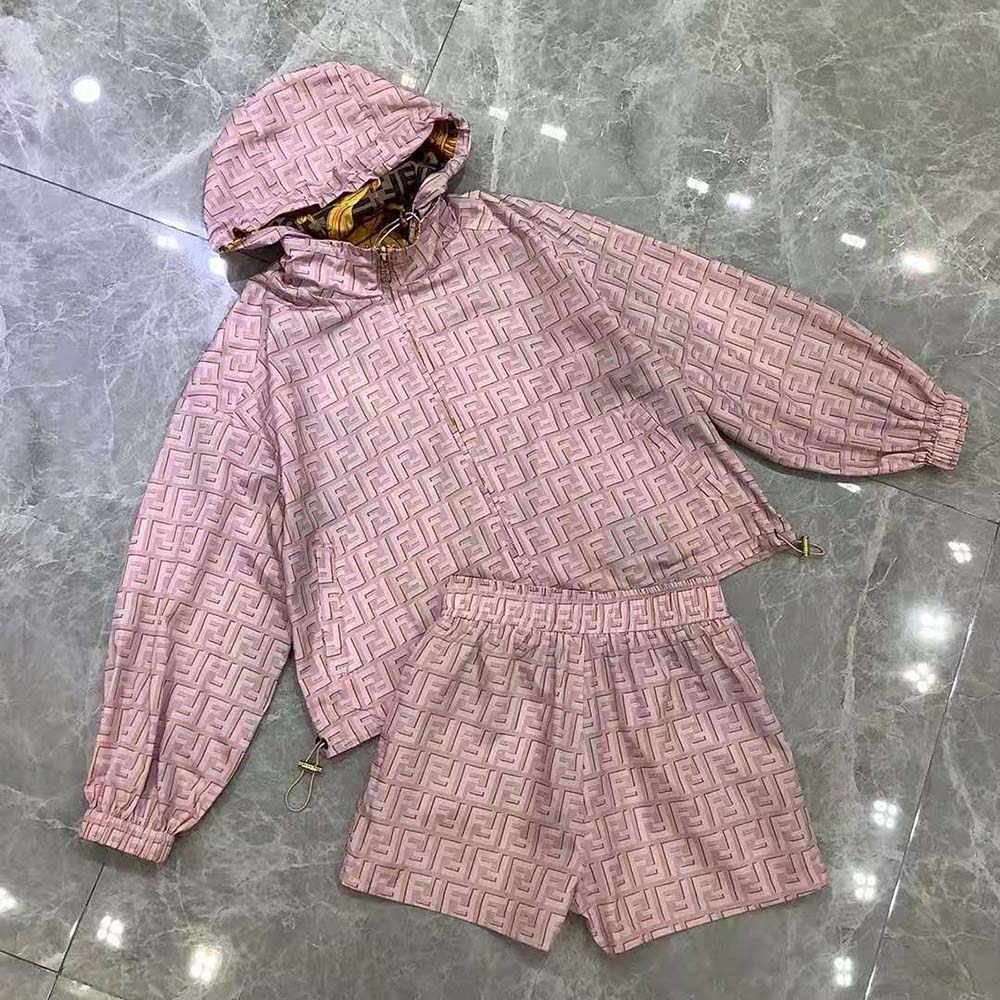 Fendi Women Windbreaker Fendace Multicolor Nylon Jacket - image 8