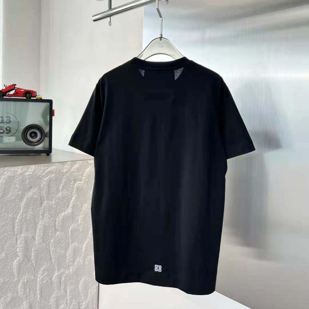Side angle showing regular fit of Givenchy Women T-shirt black jersey