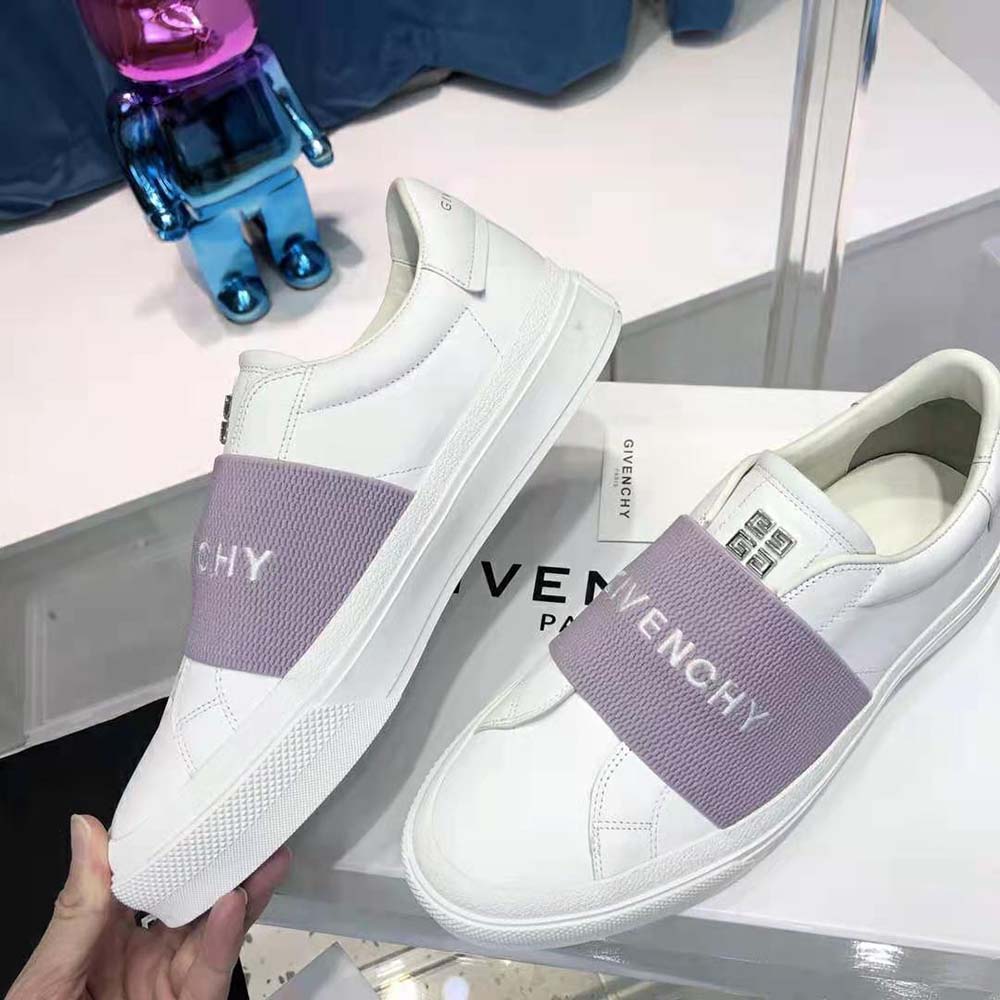 Givenchy Unisex Sneakers City Sport in Leather with GIVENCHY Webbing-Purple - image 5