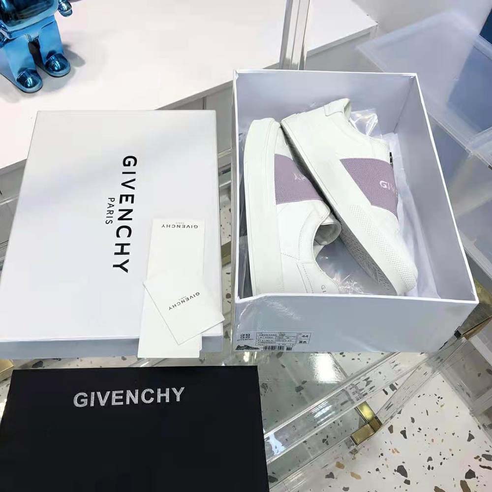 Givenchy Unisex Sneakers City Sport in Leather with GIVENCHY Webbing-Purple - image 4