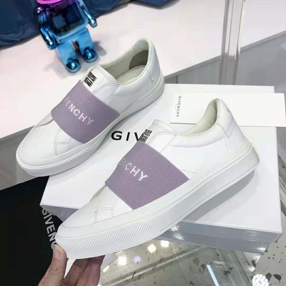 Givenchy Unisex Sneakers City Sport in Leather with GIVENCHY Webbing-Purple - image 6