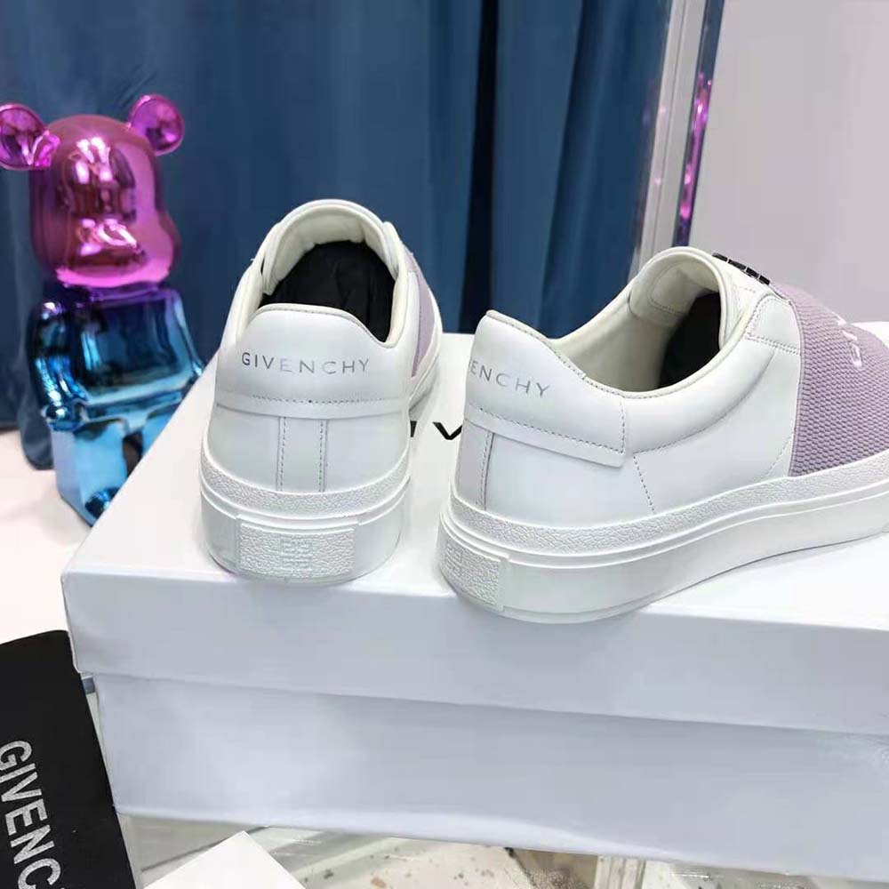 Givenchy Unisex Sneakers City Sport in Leather with GIVENCHY Webbing-Purple - image 9