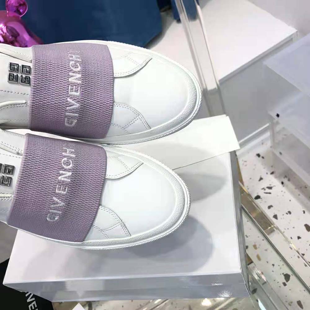 Givenchy Unisex Sneakers City Sport in Leather with GIVENCHY Webbing-Purple - image 8
