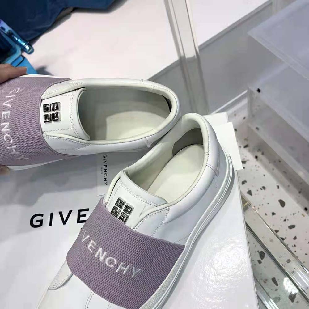 Givenchy Unisex Sneakers City Sport in Leather with GIVENCHY Webbing-Purple - image 7