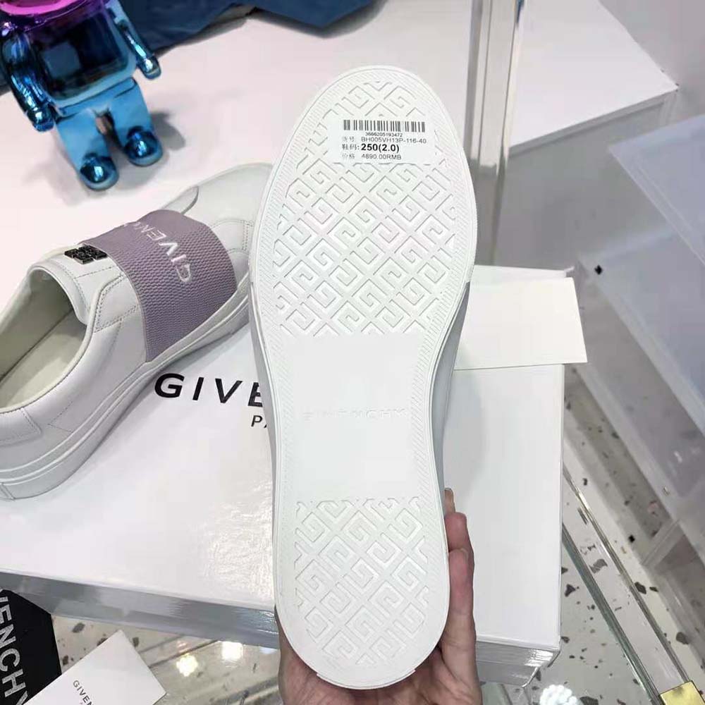 Givenchy Unisex Sneakers City Sport in Leather with GIVENCHY Webbing-Purple - image 10