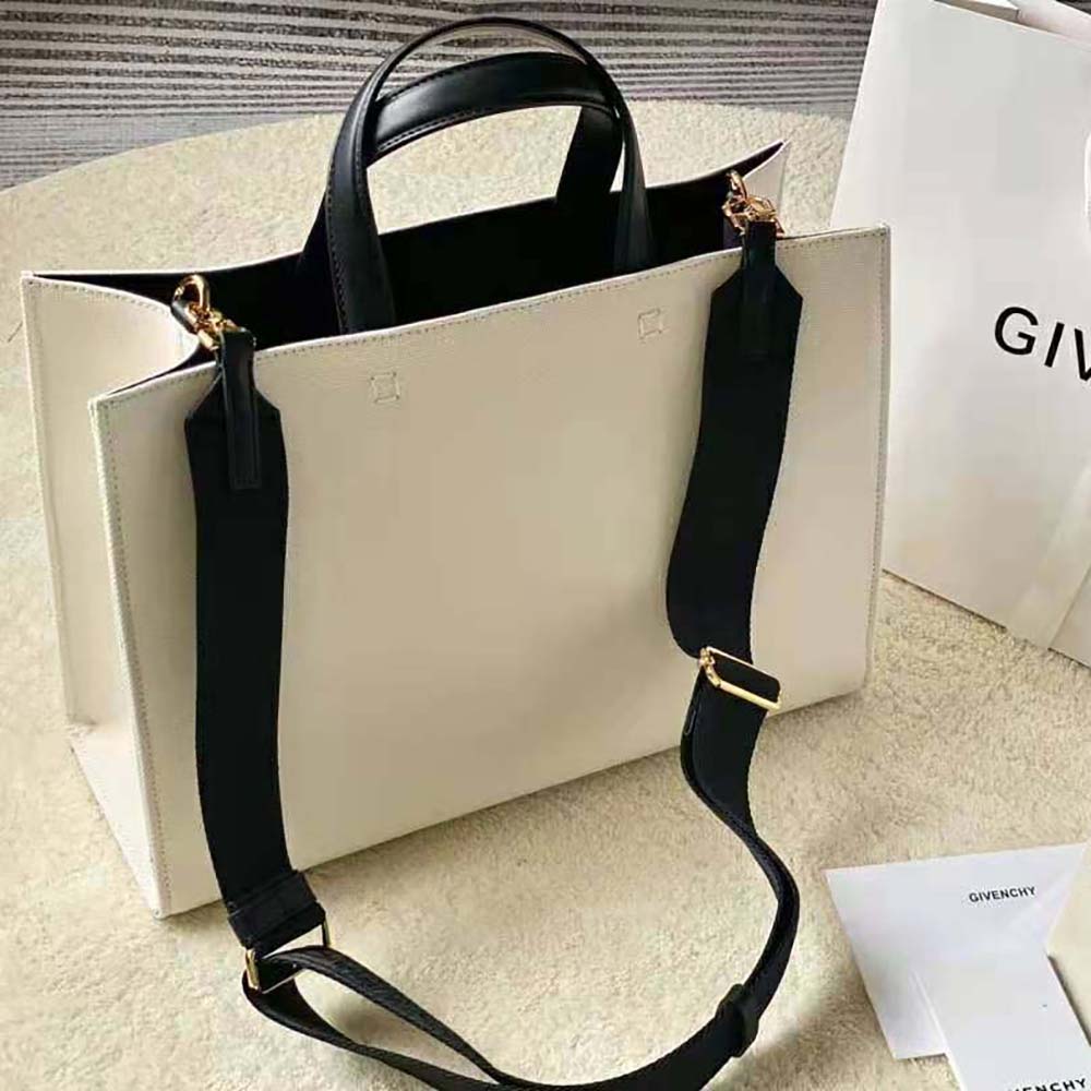 Side angle showing structured silhouette of Givenchy Women Medium G Tote