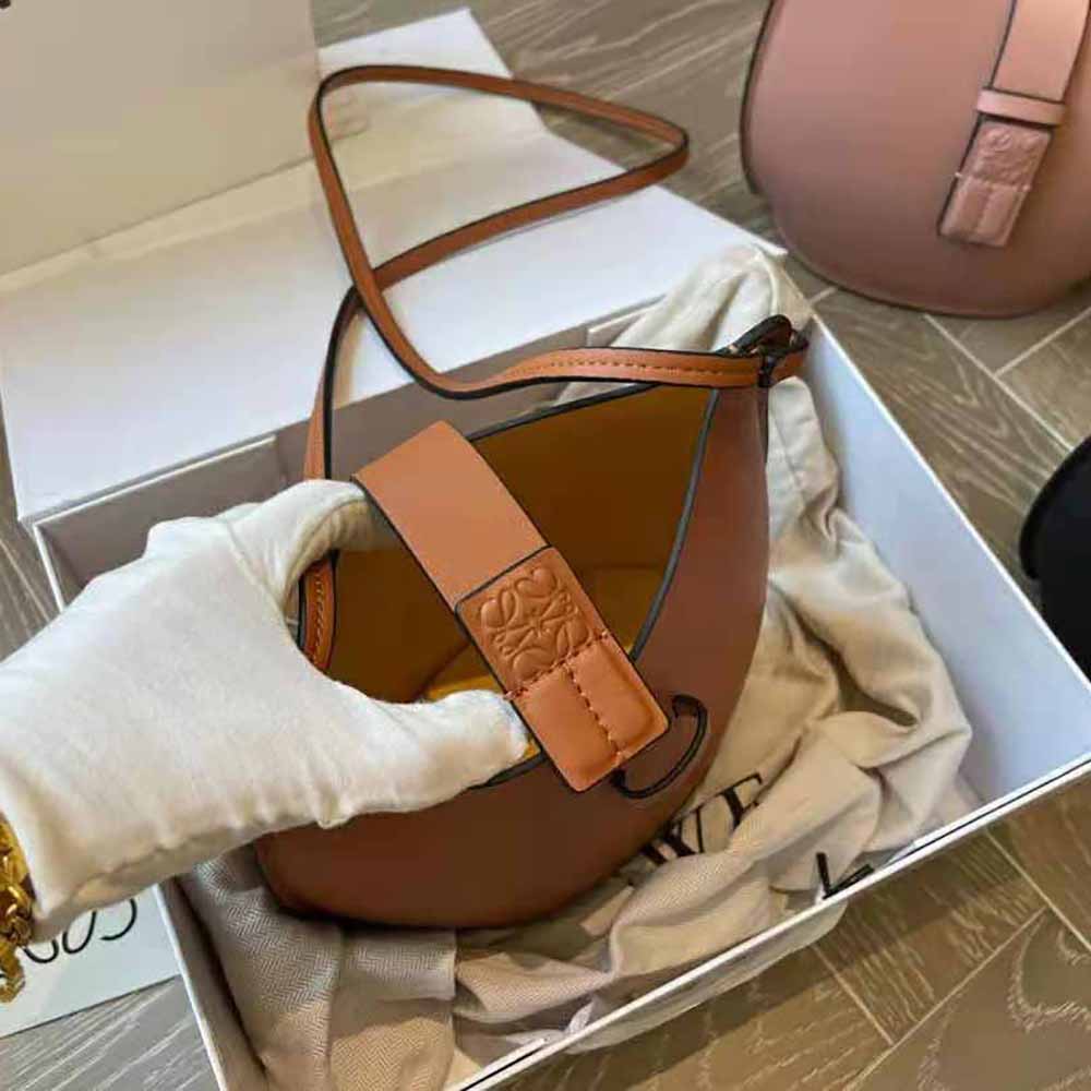 Loewe Women Moulded Bucket Bag in Calfskin-Brown - image 8