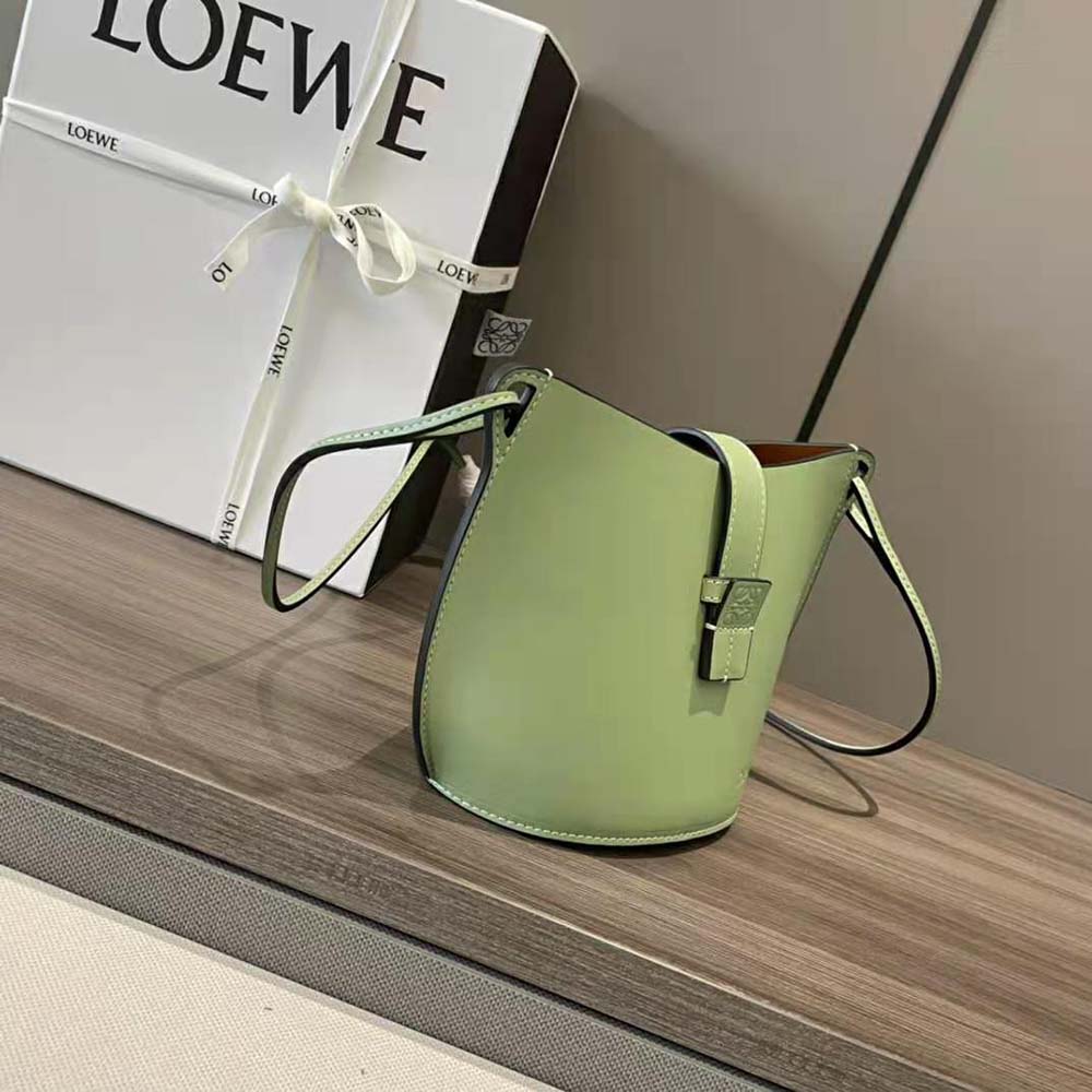 Loewe Women Moulded Bucket Bag in Calfskin-Lime - image 4