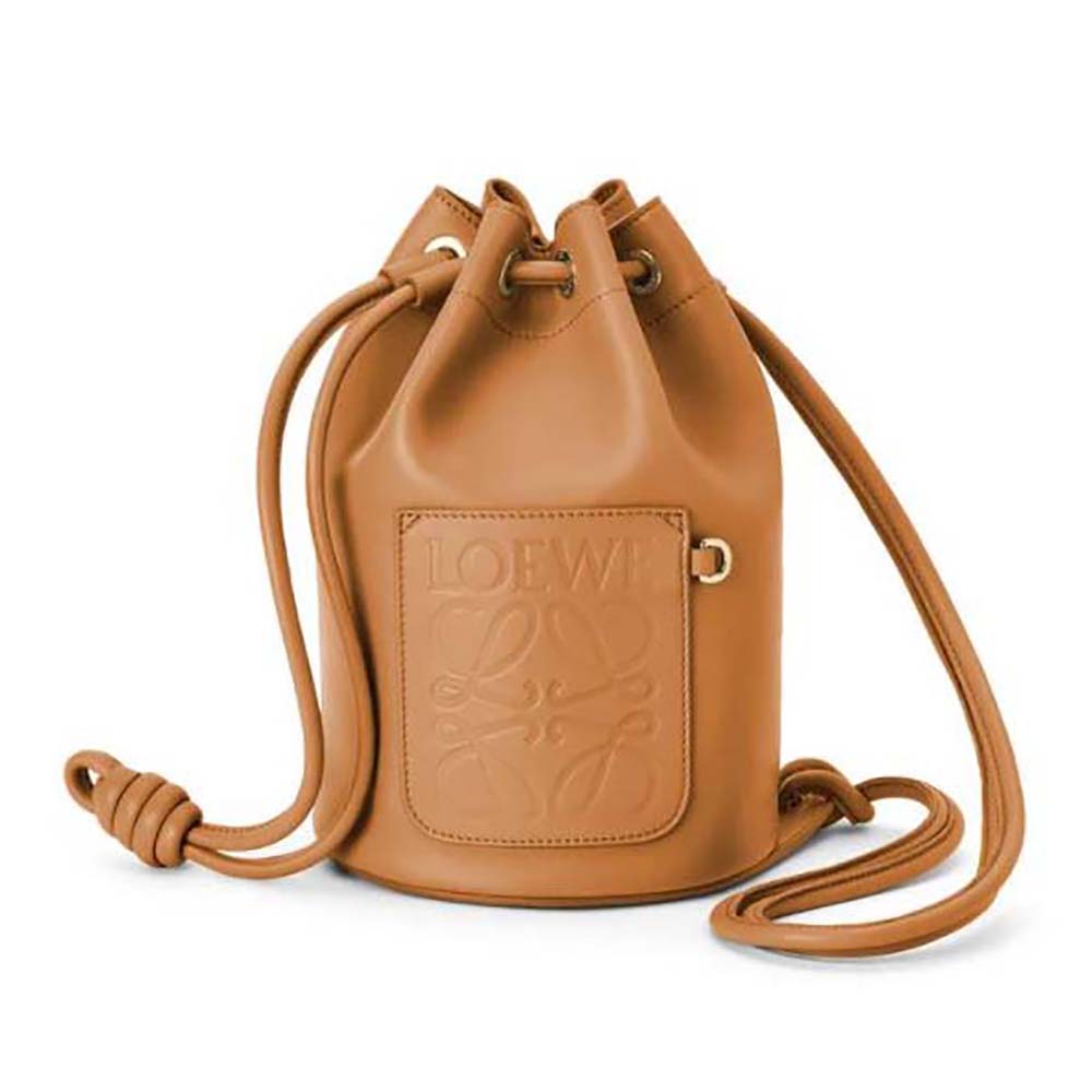 Front view of Loewe Women Small Sailor Bag in Nappa Calf-Brown