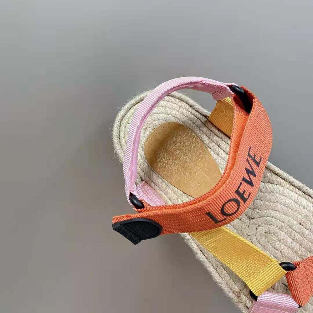 Loewe Women Strappy Espadrille in Nylon-Orange - image 10
