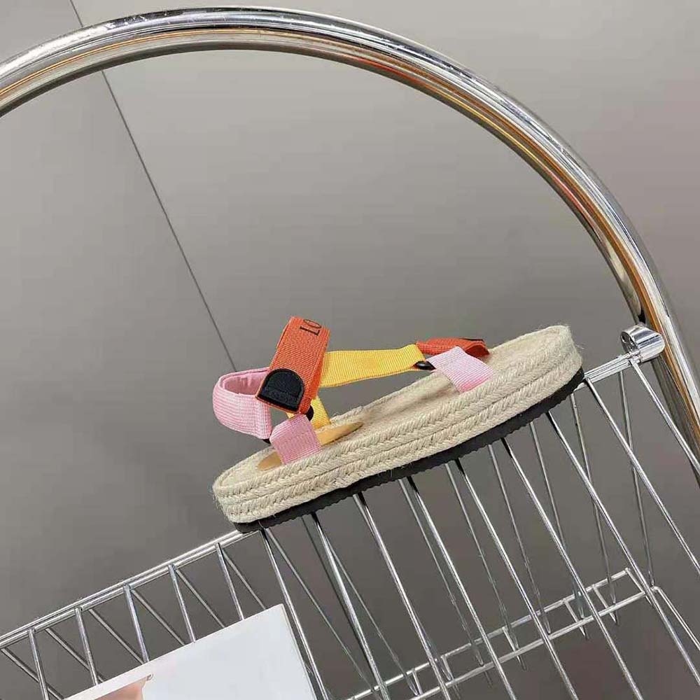 Loewe Women Strappy Espadrille in Nylon-Orange - image 6