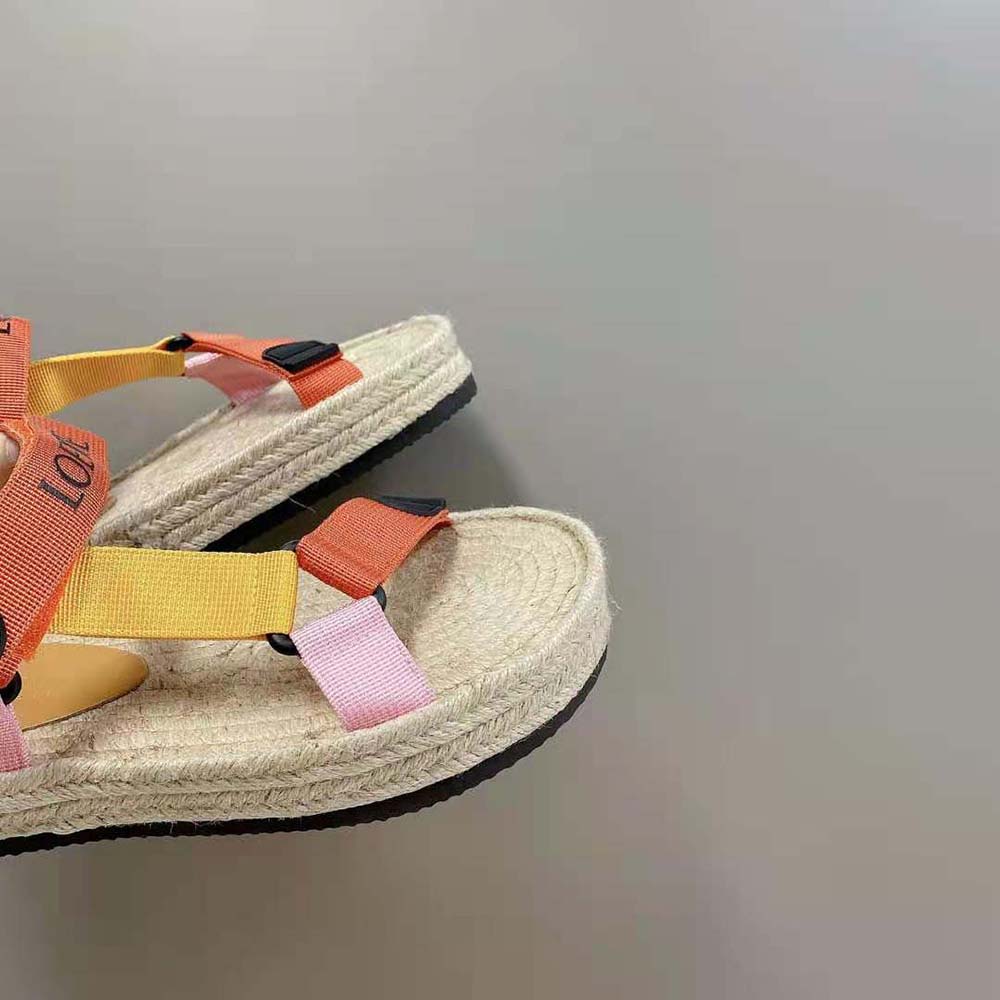 Loewe Women Strappy Espadrille in Nylon-Orange - image 7