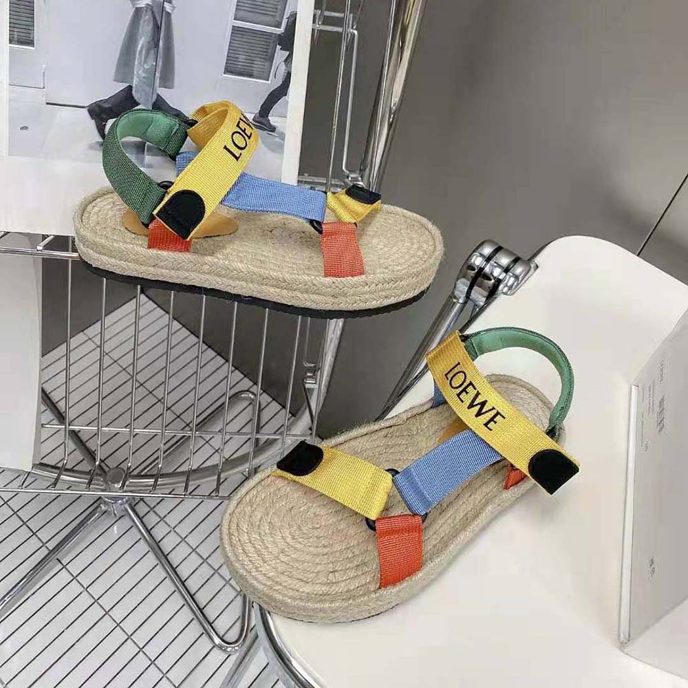 Loewe Women Strappy Espadrille in Nylon-Yellow - image 4