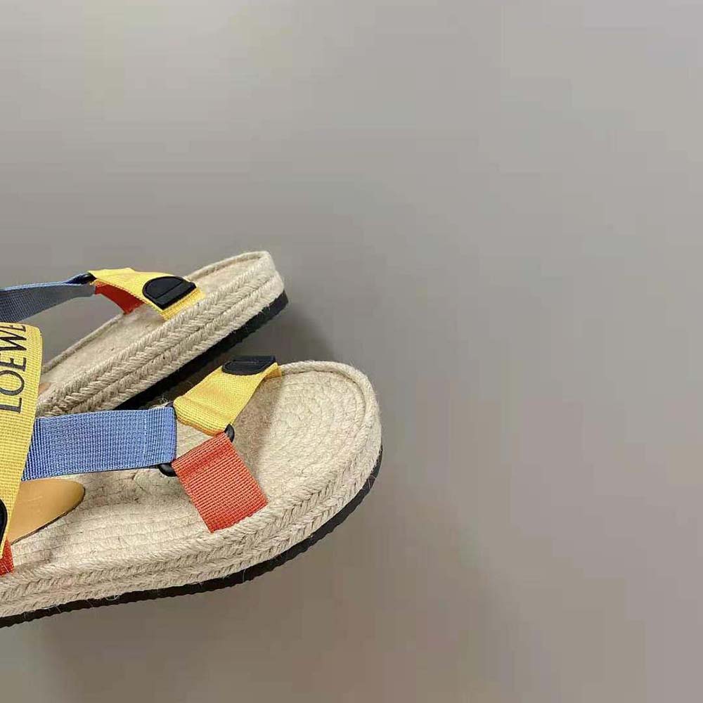 Loewe Women Strappy Espadrille in Nylon-Yellow - image 9