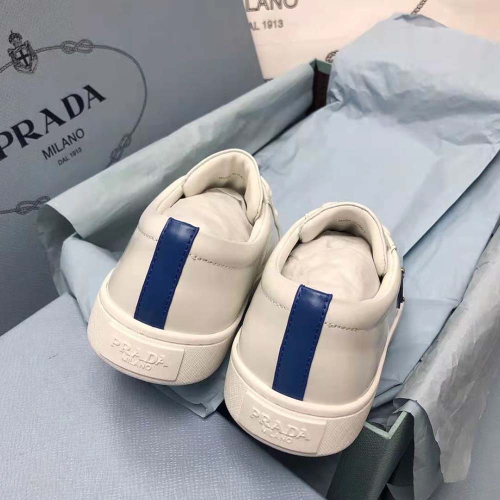 Prada Men Brushed Leather Sneakers-Blue - image 10