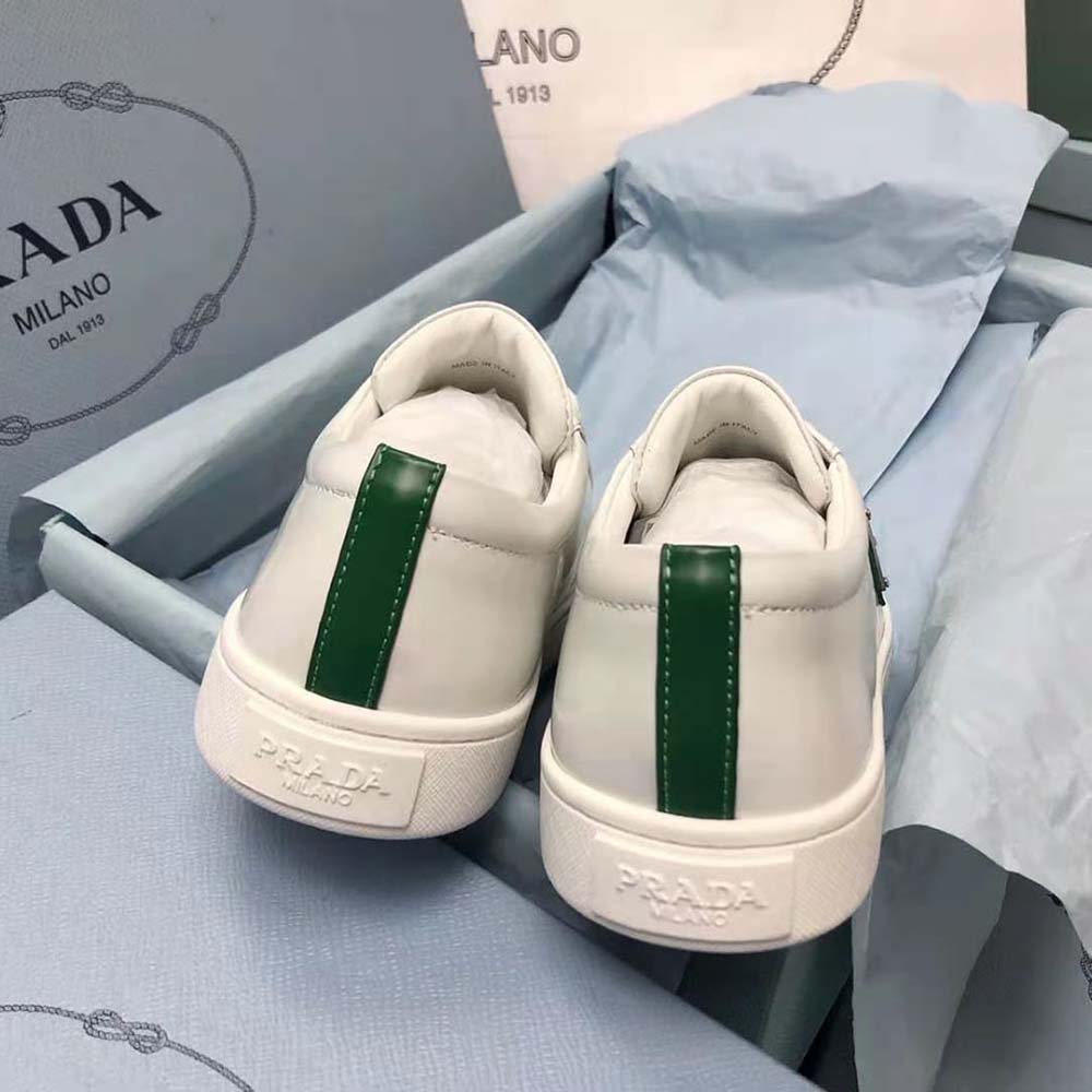 Prada Men Brushed Leather Sneakers-Green - image 8