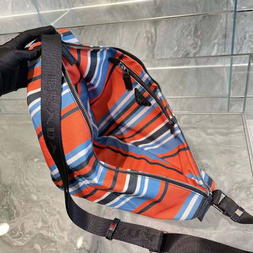 Prada Men Printed Canvas Prada Triangle Bag-Orange - image 10