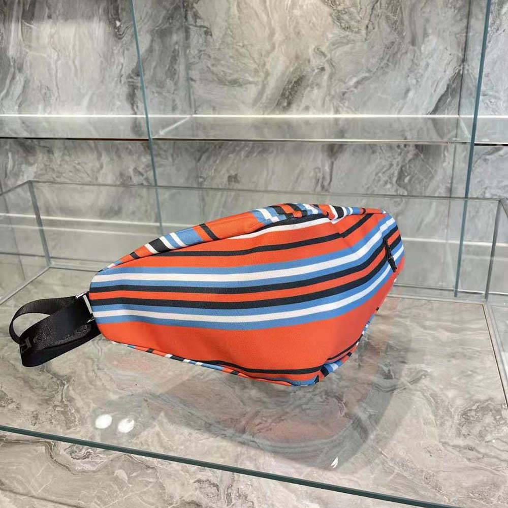 Prada Men Printed Canvas Prada Triangle Bag-Orange - image 6