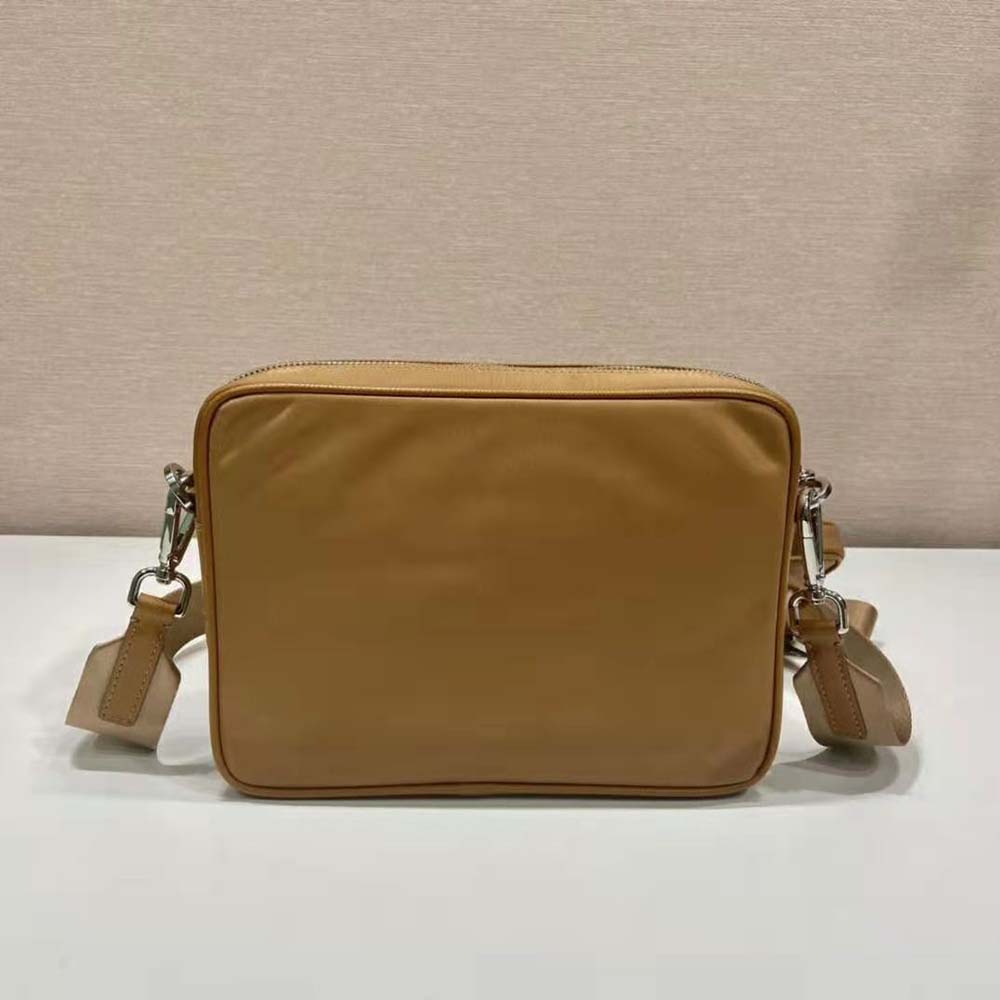 Side angle showing adjustable strap on Prada Men Re-Nylon shoulder bag