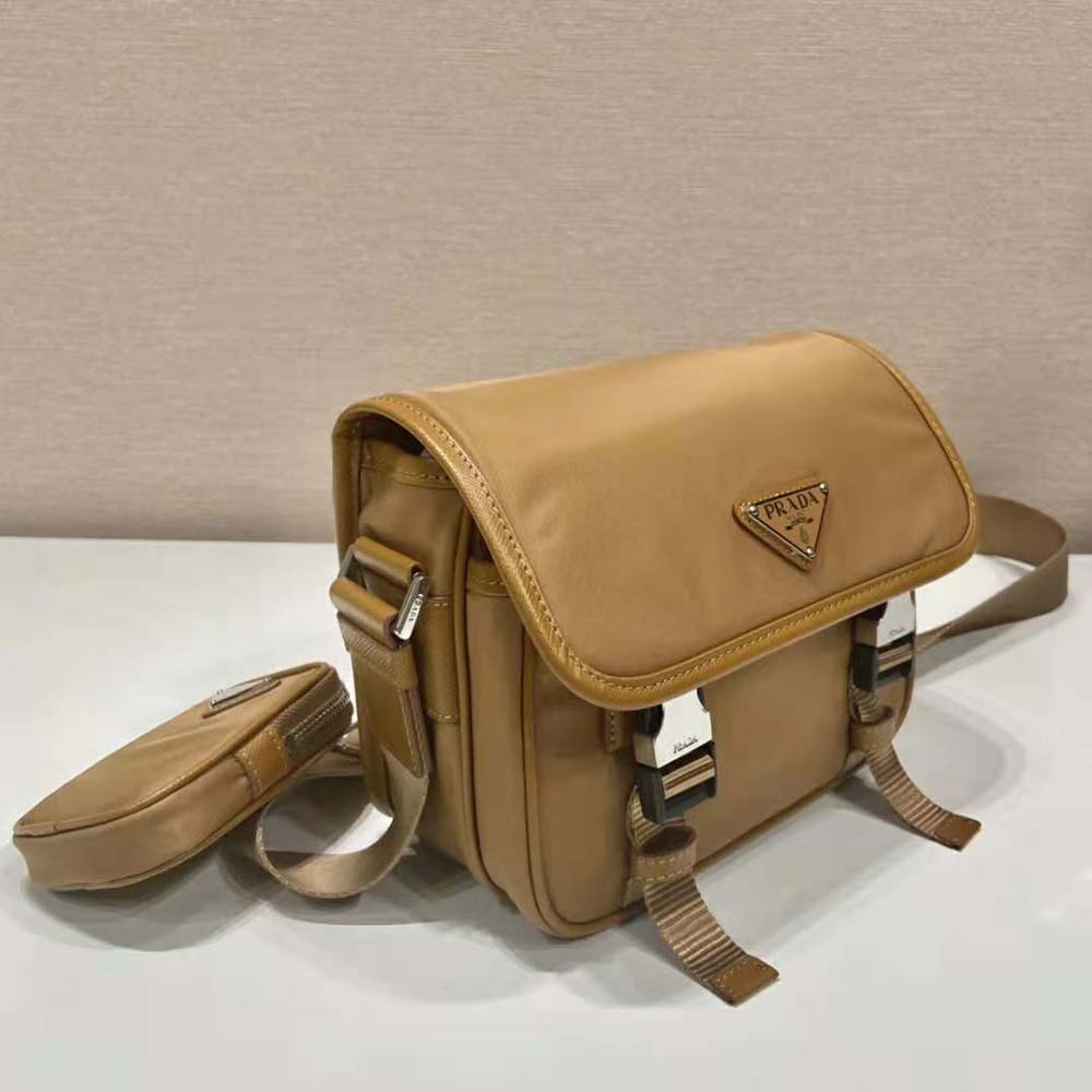 Prada Men Re-Nylon and Saffiano Leather Shoulder Bag-Brown - image 5