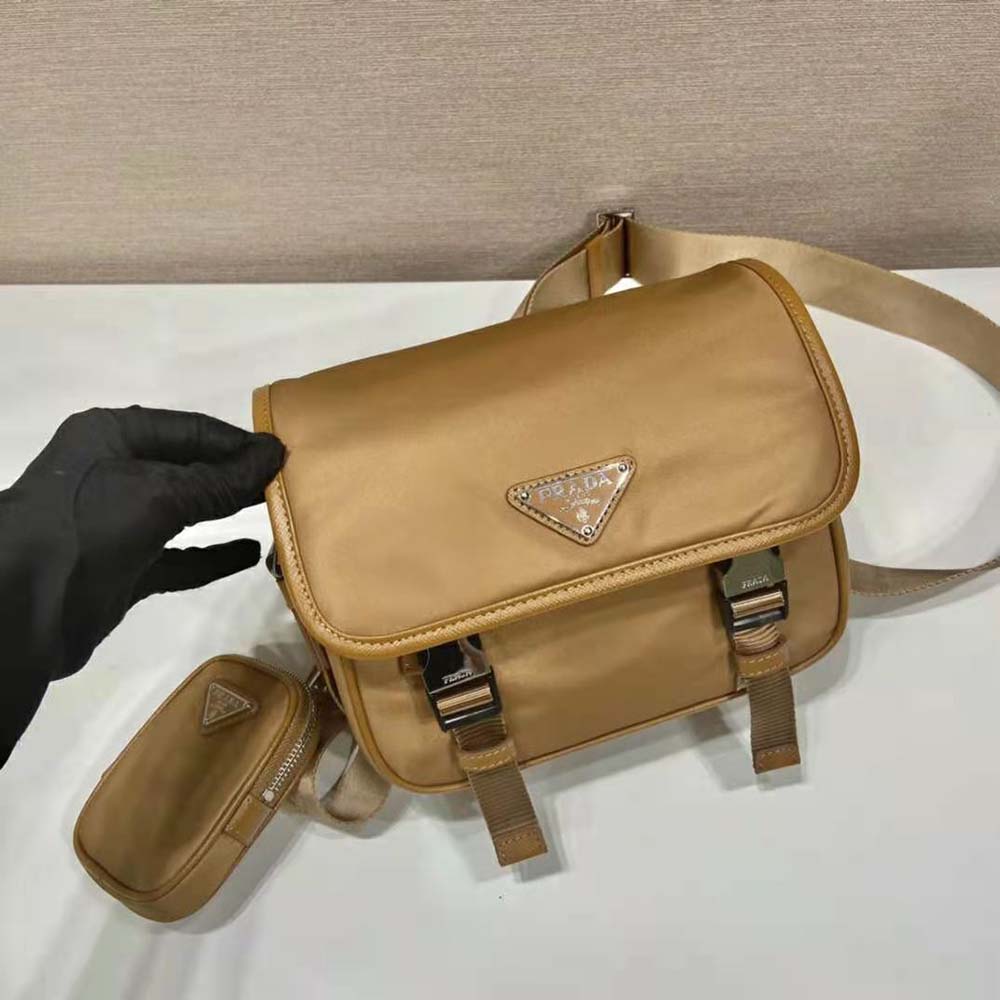 Prada Men Re-Nylon and Saffiano Leather Shoulder Bag-Brown - image 4