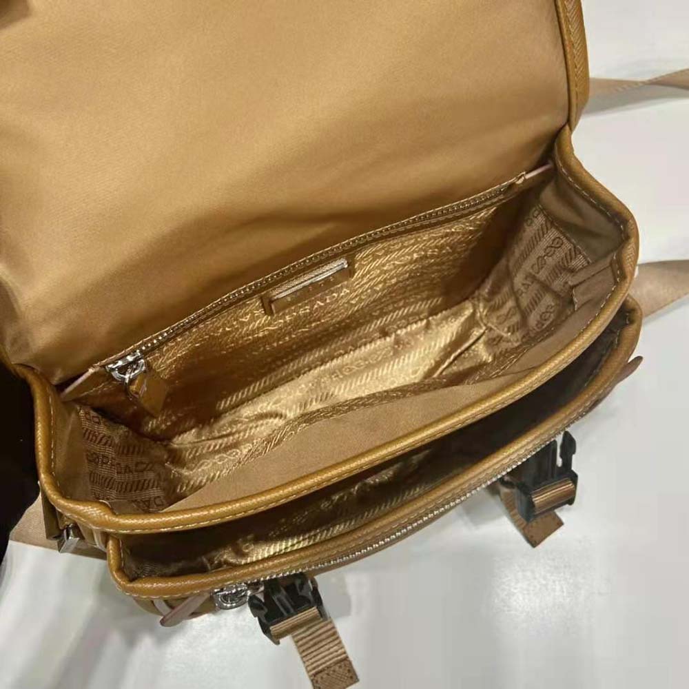 Prada Men Re-Nylon and Saffiano Leather Shoulder Bag-Brown - image 9