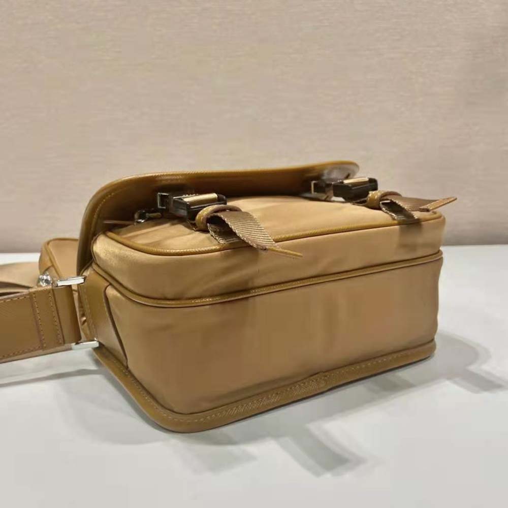 Prada Men Re-Nylon and Saffiano Leather Shoulder Bag-Brown - image 7