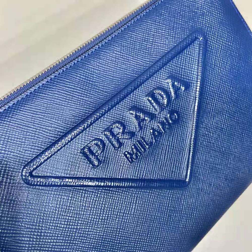 Prada Men Saffiano Leather Pouch-Navy - image 8