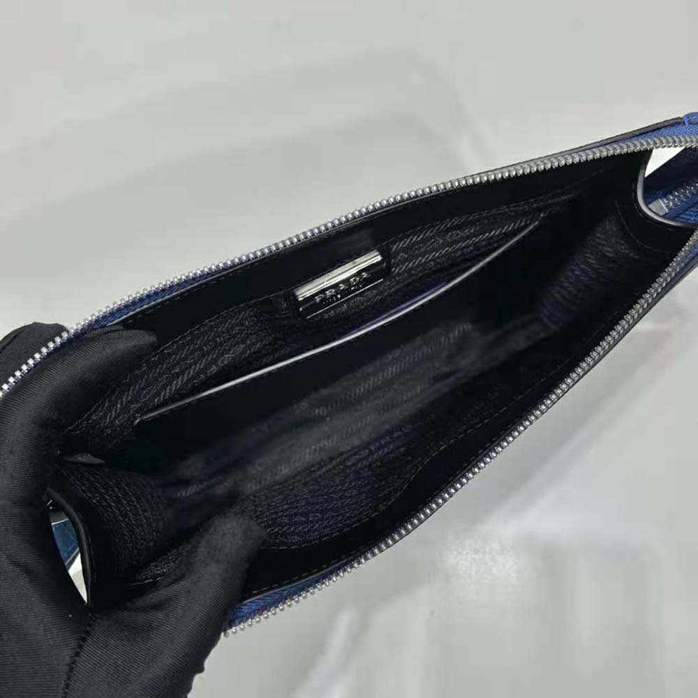 Prada Men Saffiano Leather Pouch-Navy - image 9