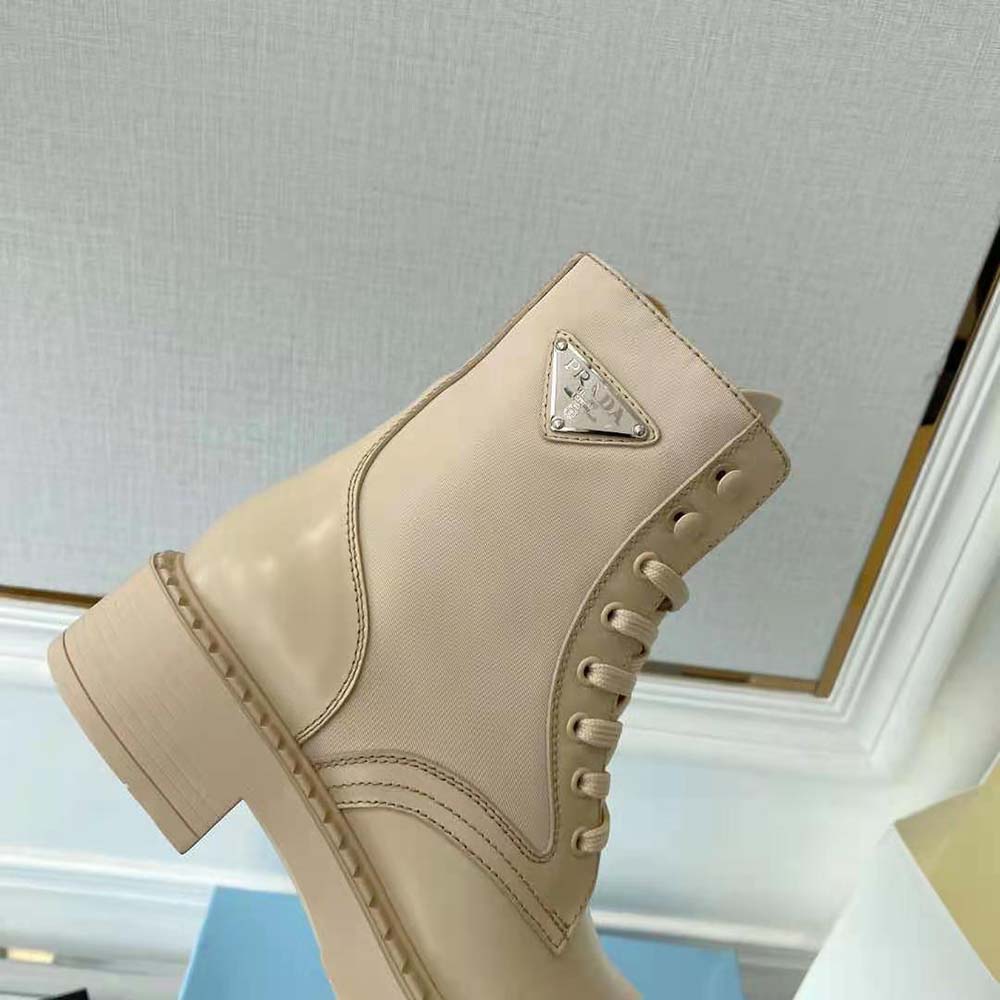 Prada Women Brushed-Leather and Re-Nylon Boots - image 9
