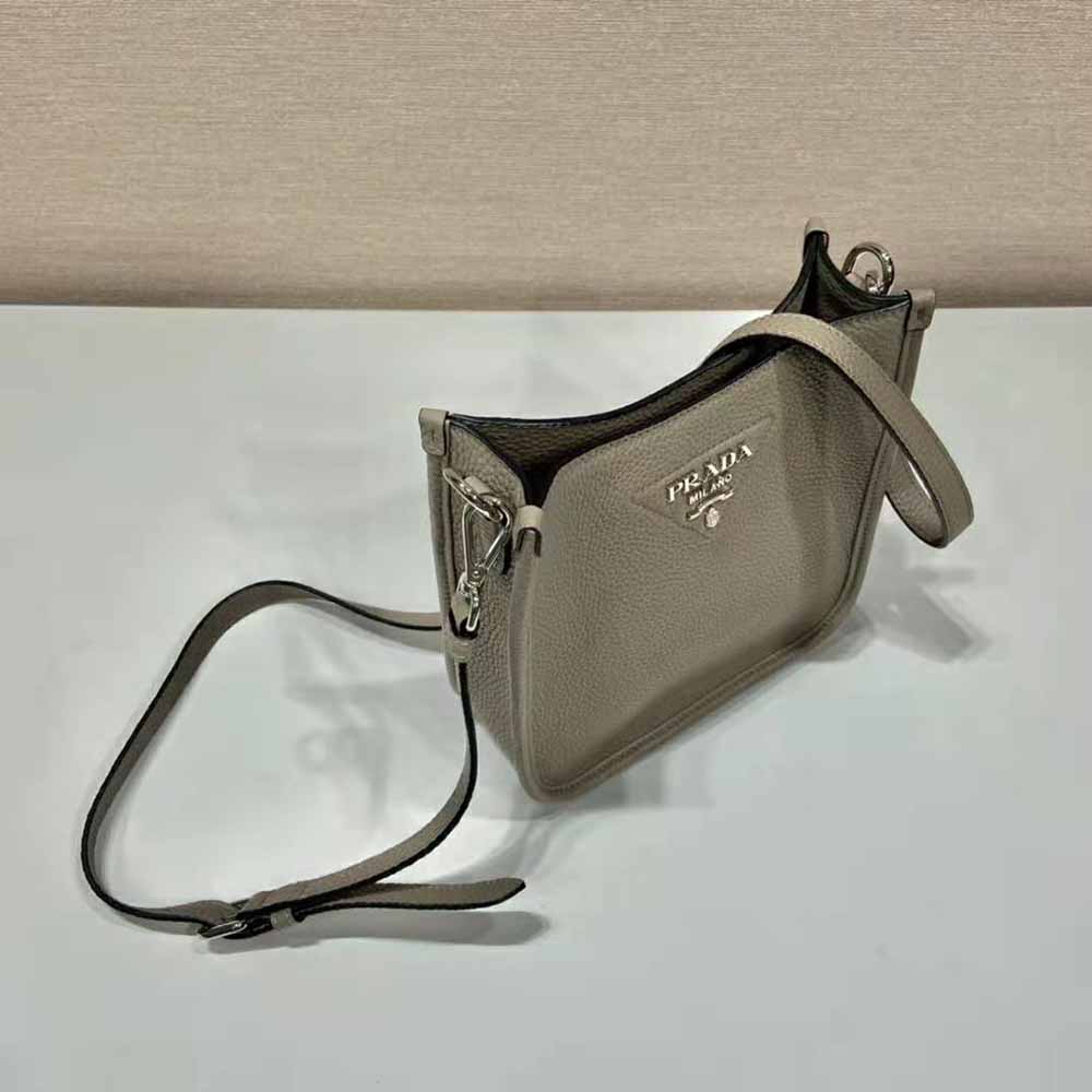 Prada Unisex Leather Mini Shoulder Bag-Grey - image 5