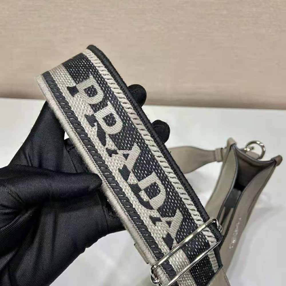 Prada Unisex Leather Mini Shoulder Bag-Grey - image 9