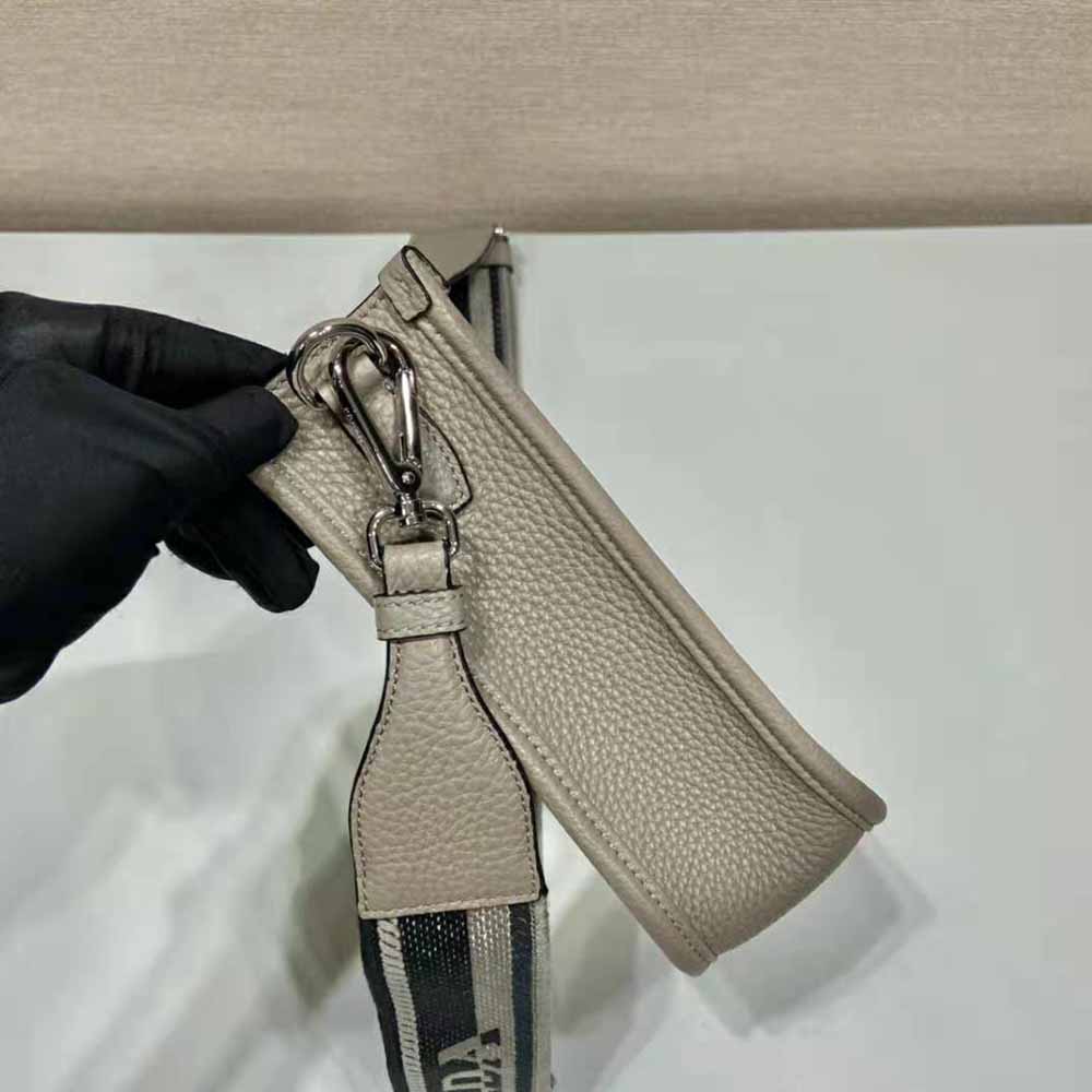 Prada Unisex Leather Mini Shoulder Bag-Grey - image 6