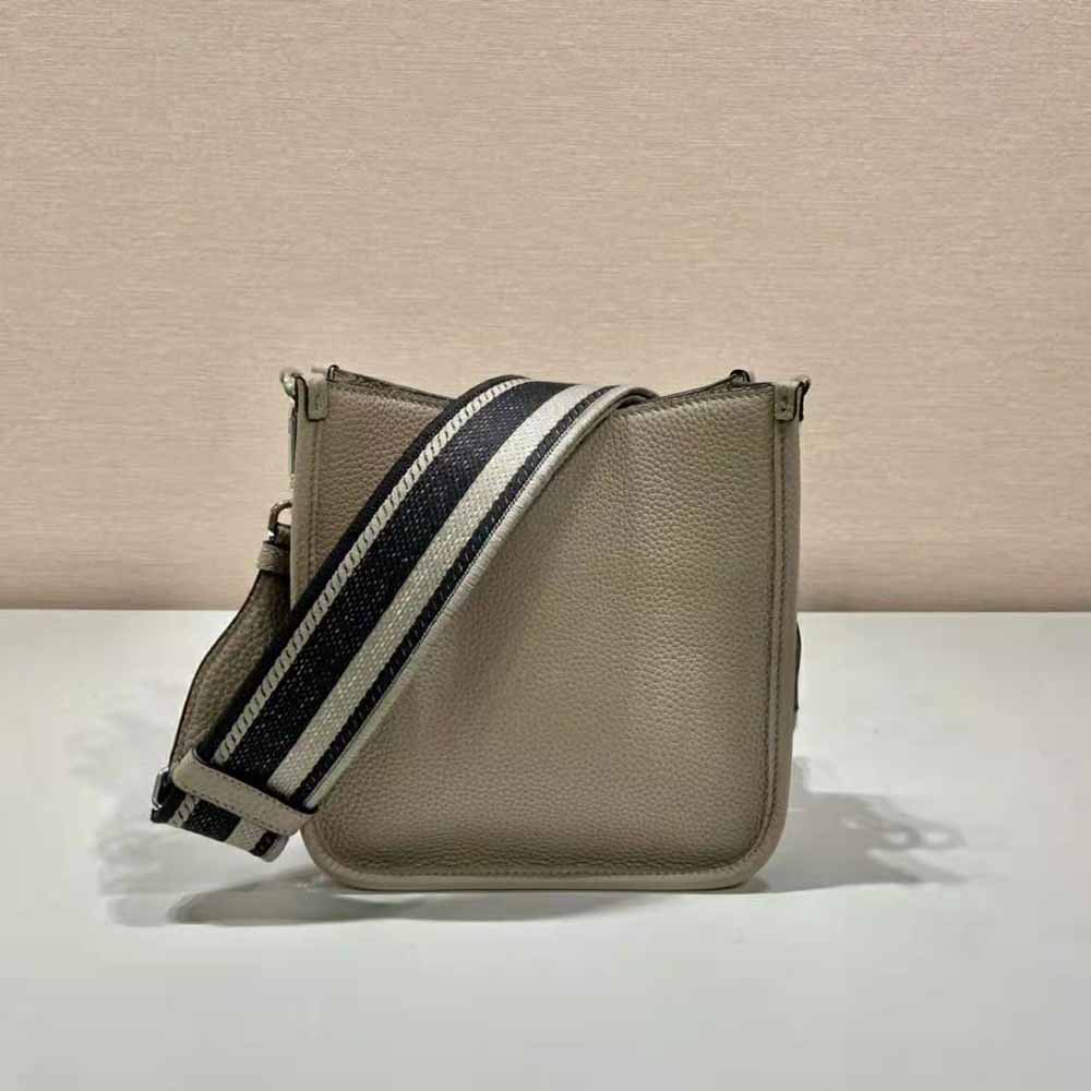 Prada Unisex Leather Mini Shoulder Bag-Grey - image 4