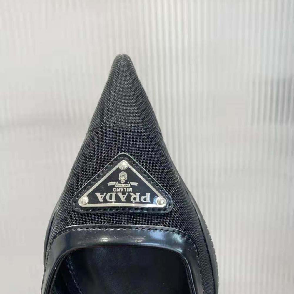 Prada Women Mesh Fabric Slingback Pumps-Black - image 9
