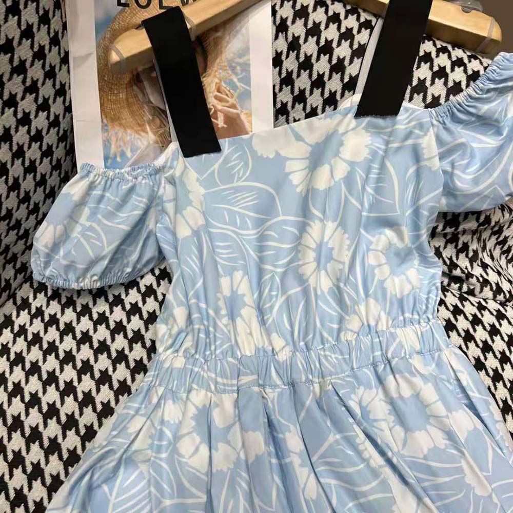 Prada Women Printed Poplin Dress-Blue - image 6