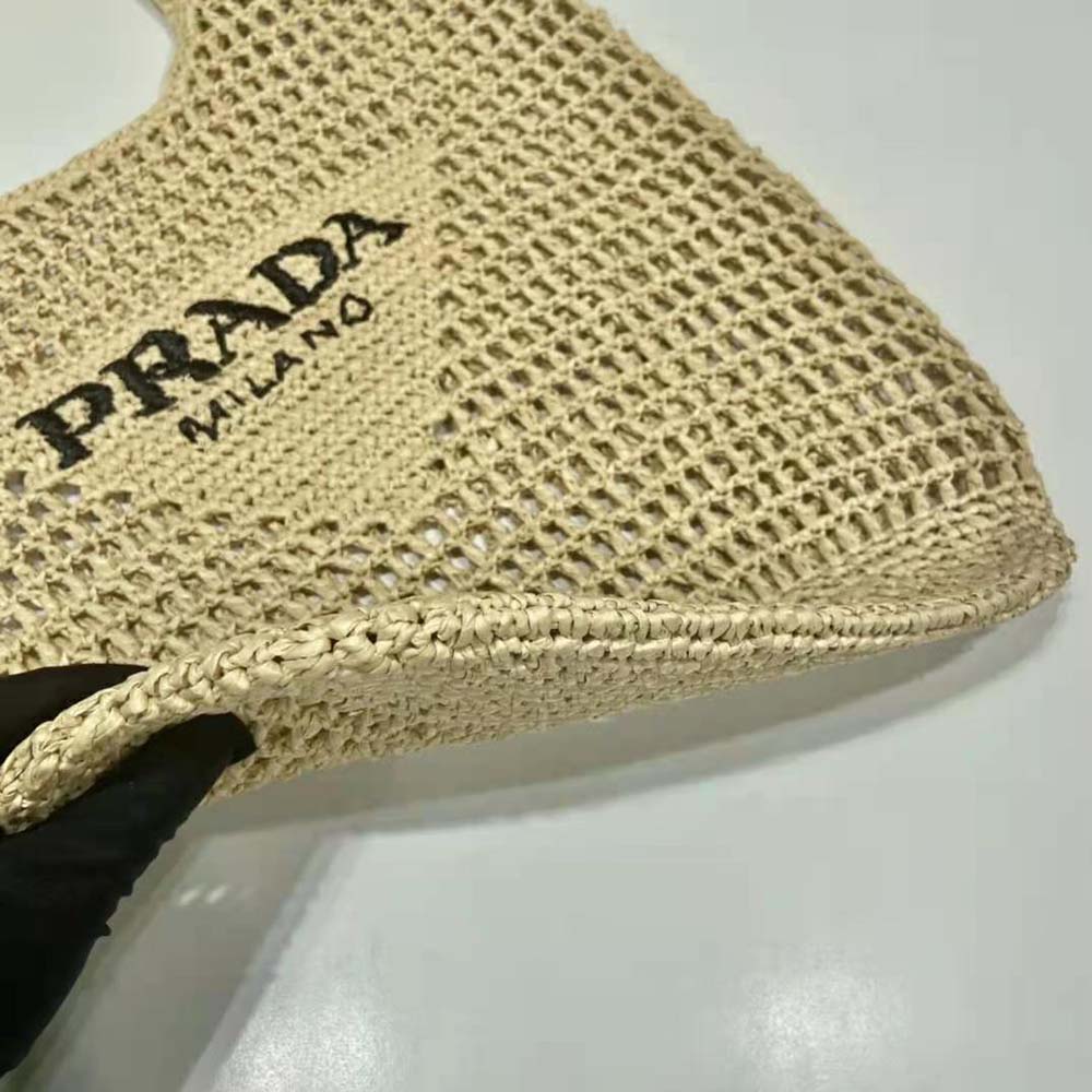Prada Women Raffia Tote Bag with a Soft-Natural - image 5